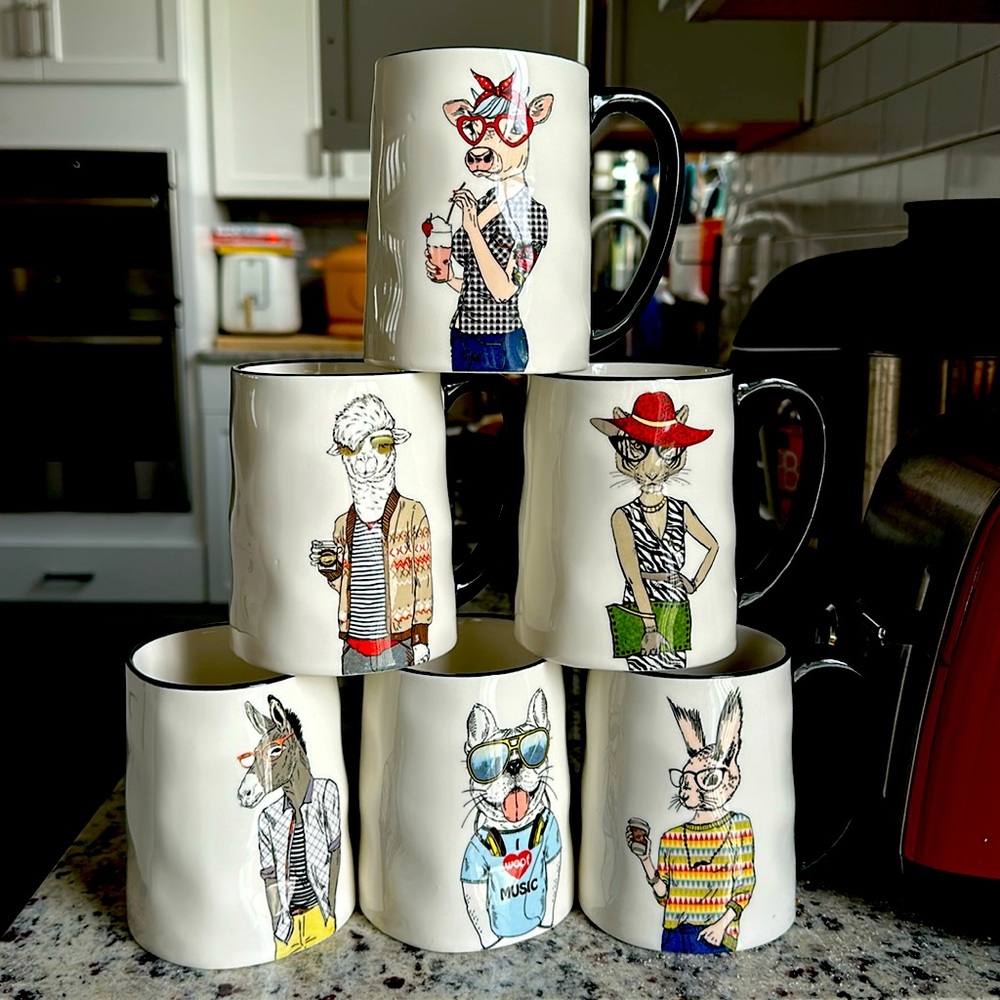 Cute animal Mugs - collection with 6